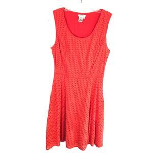 Sophie Max Women's Dress Large L Orange Sleeveless Lace Misses Size 12 14